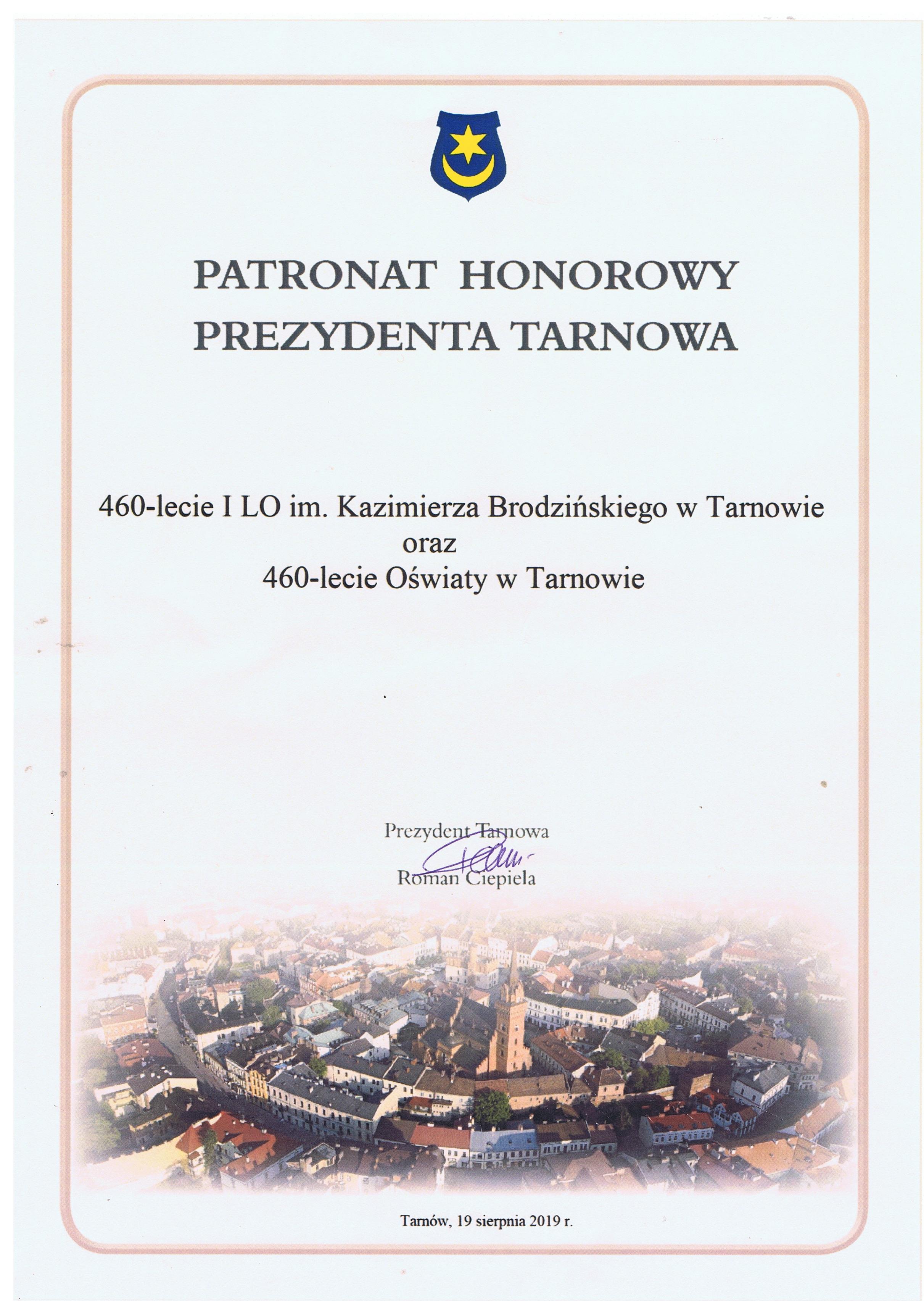 Patronat Honorowy Prezydenta 001